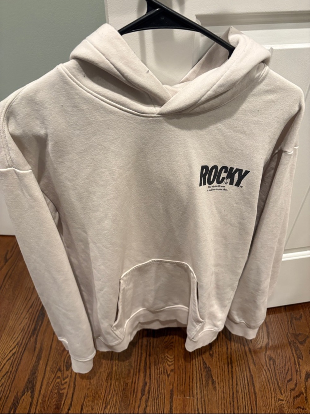 H&M Cream Rocky Logo Hoodie